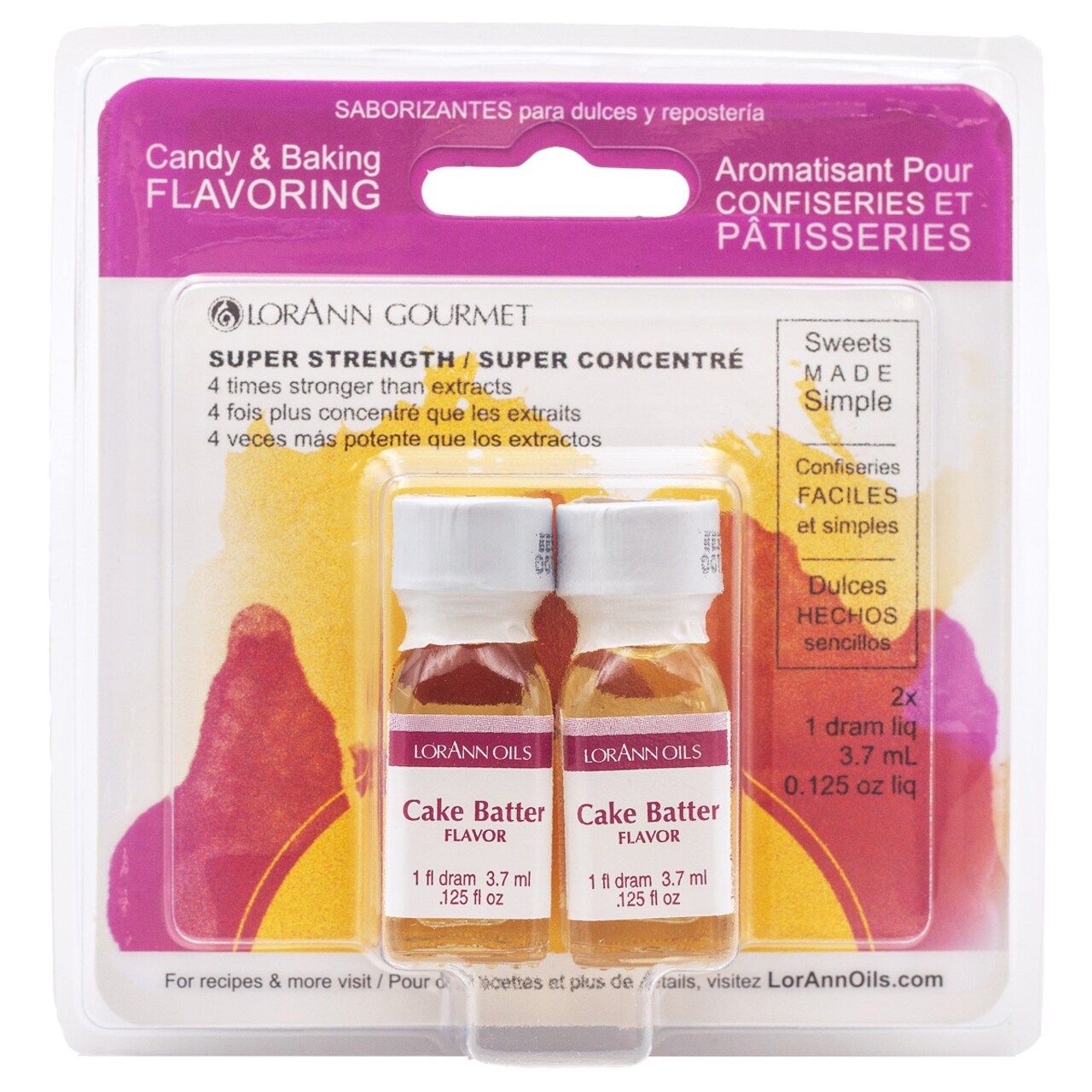 LorAnn Oils Cake Batter Super Strength Flavor, 1 Dram Twin Pack